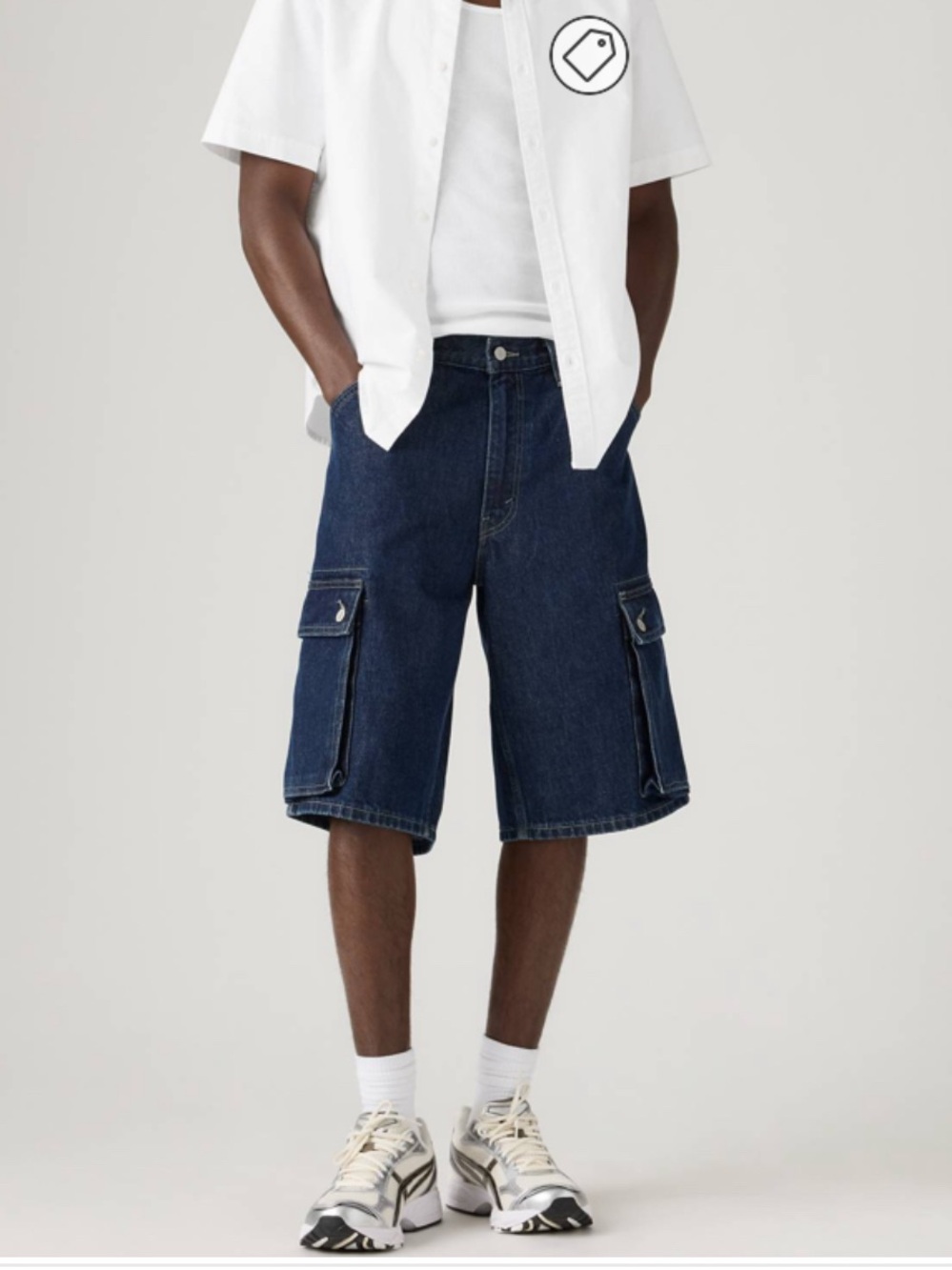 Levi's Dark Blue 12” Denim Cargo Shorts